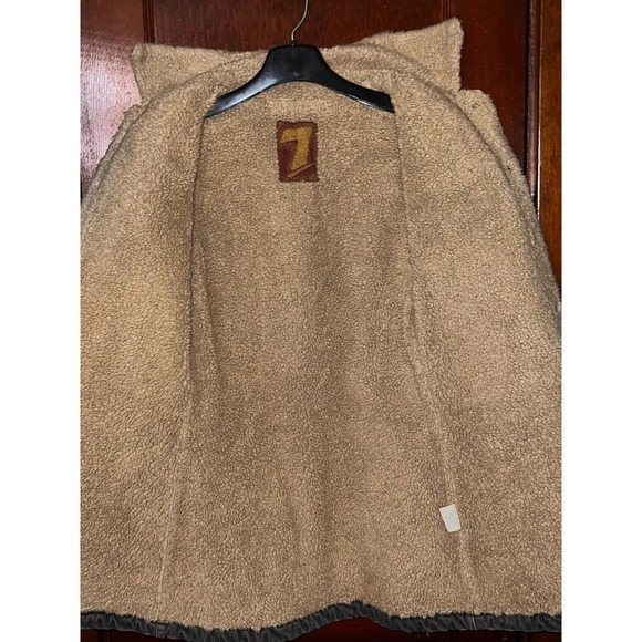 7 FOR ALL MANKIND COAT BLUE DENIM JEAN JACKET SHERPA LINED FLEECE SMALL S - Picture 3 of 5